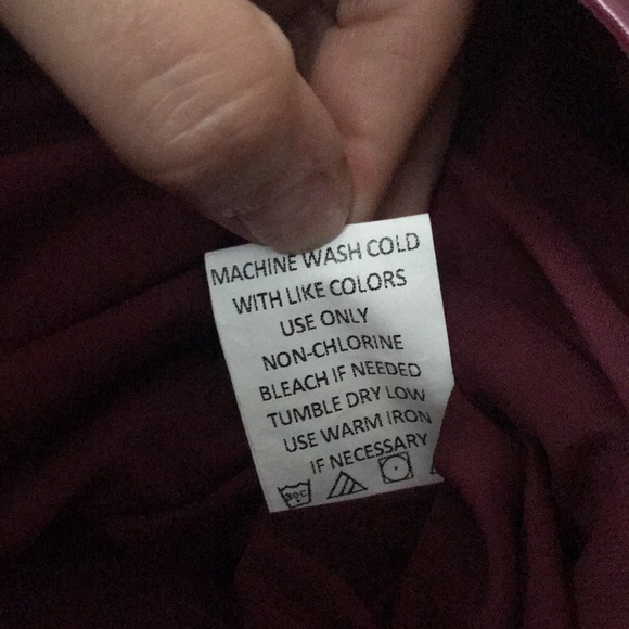 Burgundy red/brwn hi-low midi lined faux leather ruffled skirt STMT STATEMENT sm - Picture 6 of 8